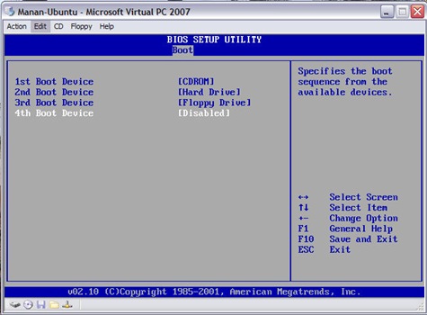 VPC Window 04 (Bios 02)